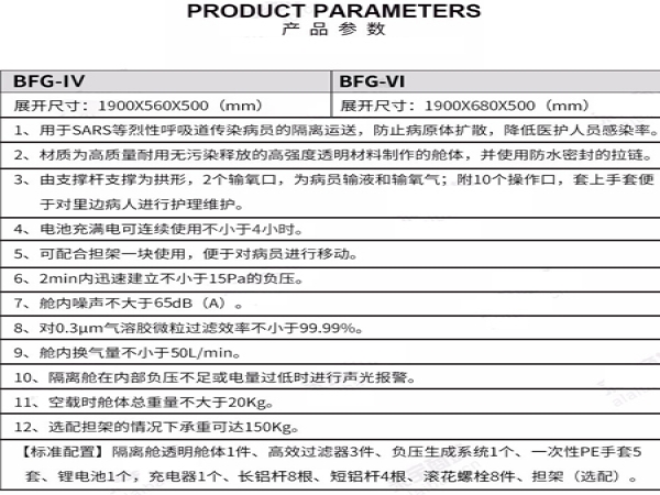 负压隔离舱